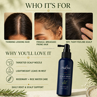 Semprotan Penumbuh Rambut Rosemary Kafein dengan Logo Khusus untuk Rambut Tipis, Rapuh, dan Kusam, Perawatan Akar Rambut Harian
