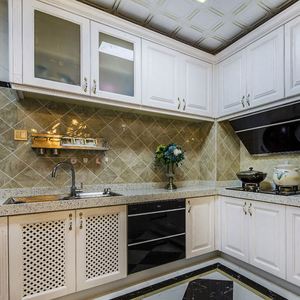 Ensemble complet de meubles de cuisine de style européen, fabricant de meubles de restaurant sur mesure en bois pour toute la maison - Product Image 6