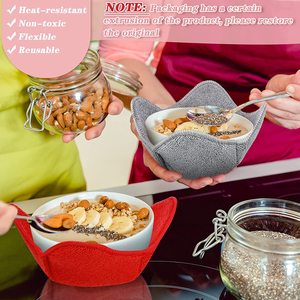 ที่วางชามไมโครไฟเบอร์แผ่นรองกันความร้อนสำหรับไมโครเวฟแผ่นรองจานดีไซน์ใหม่ - Product Image 2