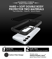 Pour Samsung Galaxy A05S 4G A15 A25 A72 S24 S23 Noir Fibre de Carbone Antichoc Mince Antidérapant Corps Complet De Protection Téléphone Portable Cas