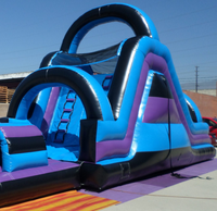 Parcours d'obstacles gonflables géants, jeux de compétition, course, parcours d'obstacles personnalisé, aire de jeux extérieure commerciale, matériau PVC