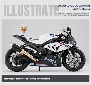 <strong>Diecast</strong> <strong>1</strong>:<strong>12</strong> BWM HP4 <strong>Motorcycle</strong> with Sound and Light Front-wheel Steering Ornament Metal Alloy Model - Product Image 6