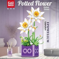 Gaomisi Nouveau T2123-35 Série de pots de fleurs en blocs de construction en plastique ABS, orchidée et fleur de pêcher, jouet éducatif à assembler