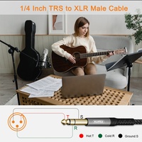Câble audio microphone 6.35mm vers XLR 3 broches de haute qualité Câble TRS mâle vers XLR mâle 1/4 pouces