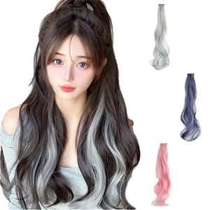 Peluca de Pelo Rizado de Colores con Clip para Orejas, Resistente al Calor, Accesorio de Moda para Mujer, Estilo Dulce y Moderno - Product Image 1