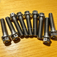 Boulons de course en titane GR5 3/8"-16 UNC à tête hexagonale avec trou percé tanguellement pour verrouillage par fil