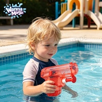 Pistol Air Mini Plastik Wanna Magic 4 Pcs Per Kartu Kemasan Pistol Semprot Transparan Mainan Pantai Mandi Pesta Anak-Anak Dapat Disesuaikan Logo