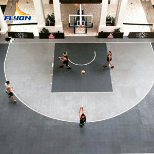 Suelo para Cancha de Baloncesto Interior, Resistente al Fuego, Duradero, de Plástico Encastrable, Ecológico e Impermeable para Gimnasios y Estadios - Product Image 2