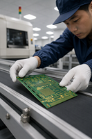 Circuit imprimé Rogers double face personnalisé, épaisseur 1,575 mm, haute fréquence RF/Micro-ondes, finition de surface ENIG, cuivre 30 µm, 50x60 mm, OEM/ODM