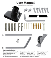 Adaptateur de montage mural et de toit Starlink Gen 3, kit de montage sur poteau plat, accessoires V3, support réglable pour antenne