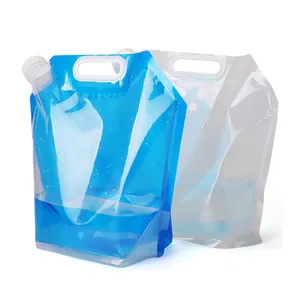 Ready Stock 5 Liter Outdoor Portable Liquid Spout Pouch Stand-Up Foldable Plastic Bag for Travel Reusable Juice Drink Packaging