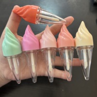 ISMAN Tube de brillant à lèvres en forme de cornet de glace 5ml Vert Rose Orange Contenant vide Vente en gros Maquillage Marque privée Personnalisé