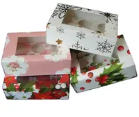 China decorativa design personalizado caixas de cupcake de natal, férias, caixas de cupcake, presentes caixas