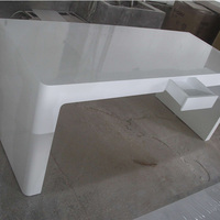 Bureau de direction moderne en Corian blanc, durable, au design épuré