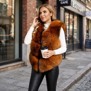 Jaqueta Feminina de Pele de Guaxinim Genuína, Colete de Pele de Alta Qualidade, Casacos de Pele Quentes e Elegantes para Mulheres no Outono e Inverno - Product Image 4