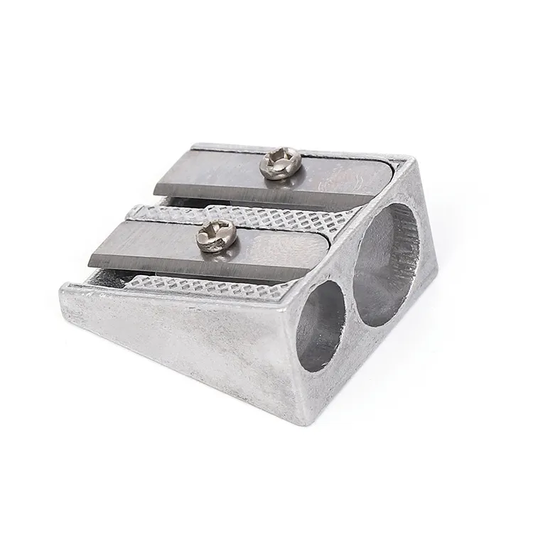 Groothandel School Briefpapier Creatieve Aluminium Puntenslijper Op Maat Gemaakte Witte Dubbelgaats Schuine Metalen Pen Winder