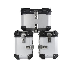 38 लीटर ब्लैक + 45L टॉप केस एल्युमीनियम मोटरबाइक पैनियर स्टोरेज लगेज केस मोटरसाइकिल साइड बॉक्स थोक - Product Image 2