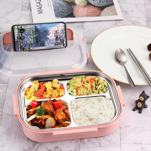Haute Qualité 304 Alimentaire Étanche Boîte À <span class=keywords><strong>Bento</strong></span> Boîte à Lunch En Acier Inoxydable Avec <span class=keywords><strong>3</strong></span> <span class=keywords><strong>Compartiments</strong></span> - Product Image 1