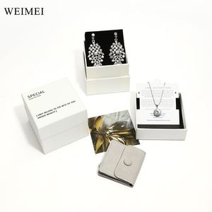 Custom Logo Luxury Paper Jewelry <b>Gift</b> <b>Box</b> with Microfiber Pouch for Ring Necklace <b>Earring</b> Bracelet Packaging - Product Image 6