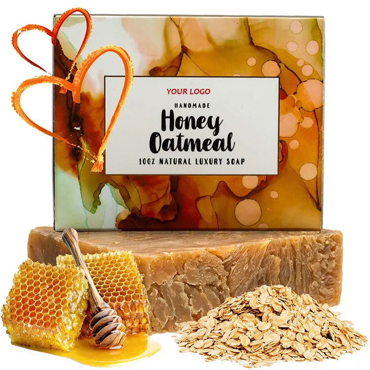 Barra di sapone esfoliante organica naturale del miele del bagno dell'etichetta privata dell'oem per gli uomini delle donne