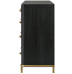 <span class=keywords><strong>Commode</strong></span> moderne noire à 6 tiroirs en chêne massif écologique pour chambre à coucher - Product Image 6