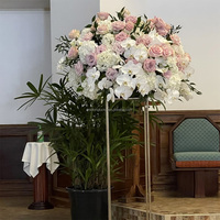 Bouquet de fleurs de mariage en gros, couleur marron, arrangement floral rose poudré, centre de table pour mariage
