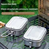 Boîte à lunch pliable en titane pur, écologique, pour l'extérieur, boîte de conservation des aliments, camping, pique-nique, étudiant, boîte à vaisselle portable