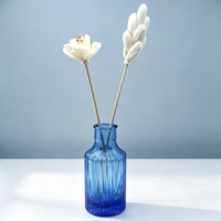 Bouteille vide en verre rayée pour diffuseur de parfum, récipient en verre pour arôme avec bâtonnets en rotin pour la décoration de la maison, de l'hôtel et de la salle de bain