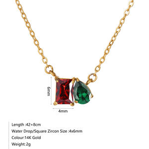 Collier en zircon coloré haut de gamme en forme de larme, cadeau de bijoux personnalisé SongYi, couleur décembre, romantique, pierre de naissance - Product Image 6