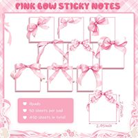 Haut de gamme LOGO personnalisé nœud rose Notes autocollantes 3*3 pouces bloc-notes mignon aquarelle bloc-notes fournisseur de bureau