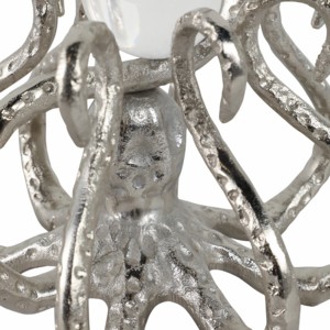 Scultura in metallo a forma di polpo con accenti in vetro per decorazioni domestiche, mensole, tavolini da caffè, bagni e uffici - Product Image 5