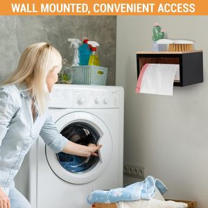 특대형 주방 필수품 팬트리 정리함 대나무 이중 쓰레기봉투 홀더 디스펜서 대나무 비닐봉투 홀더 - Product Image 5