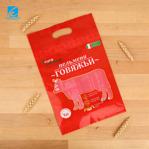 Sac d'emballage pour viande séchée avec fermeture thermique personnalisée, avec poignée, pochette laminée pour en-cas de viande - Product Image 1