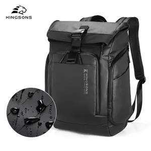 Kingsons ransel multifungsi tas punggung teknologi sepeda motor tahan air tas bepergian polyester sac a dos 15.6 inci tas ransel