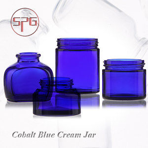 Nuevo Diseño de Envase de Vidrio Azul de 20g, 20ml, 30ml, 50ml, 60ml, 100ml, 250ml con Tapa de ABS para Crema Corporal y Cuidado de la Piel - Product Image 1