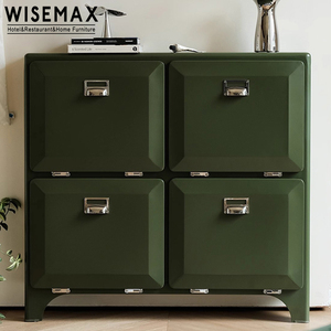 WISEMAX FURNITURE Style japonais rétro Entrée du salon Tiroirs en métal Armoire à <span class=keywords><strong>chaussures</strong></span> de luxe pour hôtel maison villa - Product Image 2