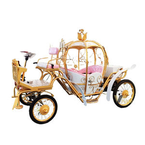 Chariot à chevaux pour enfants 4 places, modèle citrouille, style Victoria, pour balades en parc et visites touristiques - Product Image 1
