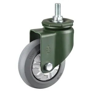 2,5/3/4/5 Zoll schwarz/grau Gummi schwenkbares industrielles Lenkrad mit Bremsen - Product Image 6