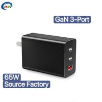 Station de charge rapide HNT 65W GaN 3 ports 2C1A, adaptateur secteur personnalisé avec logo OEM pour Samsung Galaxy S25 S24 Ultra