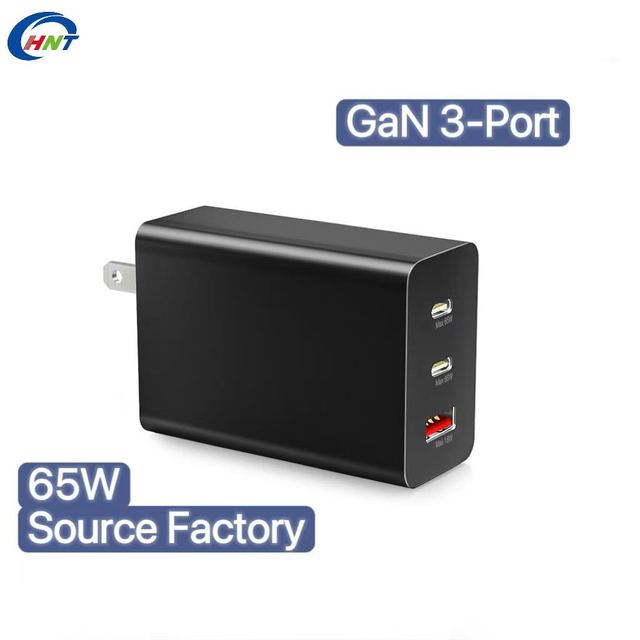 HNT 65W GaN 3-Port 2C1A Fast Charging Station OEM Custom Logo Power Adapter for Samsung Galaxy S25 S24 Ultra