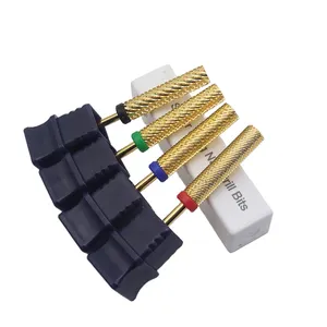 OEM Customize 24mm Barrel Gold Carbide Super Long Nail Drill Bits 3/32 Electric Drills Accessories Manicure Bit Tool Supplier