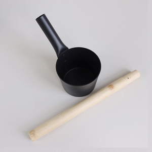 Ensemble de sauna en aluminium noir élégant, directement de l'usine, avec louche douce au toucher et seau de style européen de 10 L pour salles de sauna traditionnelles - Product Image 4