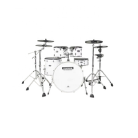 PEAKDRUM 5-Piece Electronic Drum Set, White/Clear Wood Shell Electronic Drum Kit with USB MIDI for Live & Studio