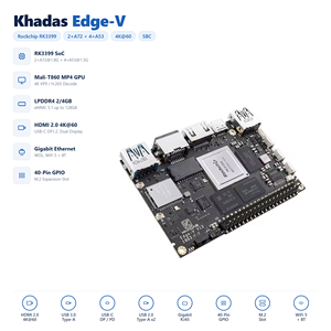Ordinateur monocarte HT Khadas Edge-V RK3399 Hexa Core ARM Cortex A72 A53 avec prise en charge intégrée du Wi-Fi et du Bluetooth, compatible Android Debian Embe - Product Image 2