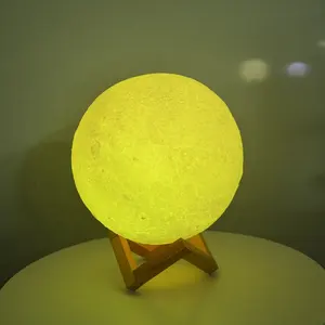 गर्म बिक्री 16 रंग 3D मुद्रण चंद्रमा प्रकाश का नेतृत्व किया lamparas का नेतृत्व किया चंद्र आकार रात को प्रकाश तारों से आकाश 3D चाँद दीपक