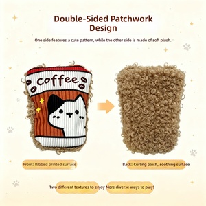 Juguete de Peluche <span class=keywords><strong>para</strong></span> <span class=keywords><strong>Gatos</strong></span> con Textura Arrugada, Café y Cola, Peluche Largo <span class=keywords><strong>para</strong></span> Gatitos, Masticable, <span class=keywords><strong>para</strong></span> Jugar Solo, Alivia el Aburrimiento, 3 Diseños, 15g, Suministros - Product Image 2