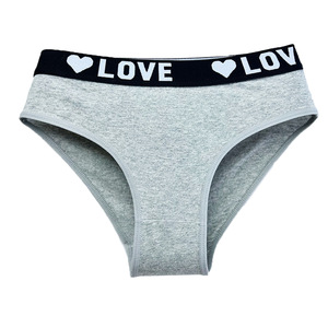 Mutandine da donna in cotone con stampa a lettere, contenitive <span class=keywords><strong>e</strong></span> traspiranti, a vita media, senza cuciture, stile brasiliano, all'ingrosso - Product Image 4