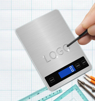 Unités en acier inoxydable avec logo personnalisé G/Kg/Lb Oz/Fl Oz/Ml 22lbs/10Kg Poids Balance de cuisine numérique pour la cuisson des aliments