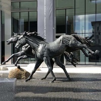 Statue de cheval personnalisés en laiton Antique, Sculpture en Bronze, extérieur, sauvetage, chasseur de guerre, taille de vie