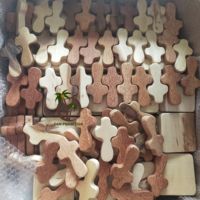 Croix décorative en bois de coco naturel / Artisanat en bois fait main / Croix en bois d'olivier de Jérusalem / Croix décorative en bois
